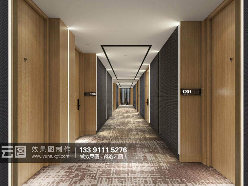 酒店-走廊效果图