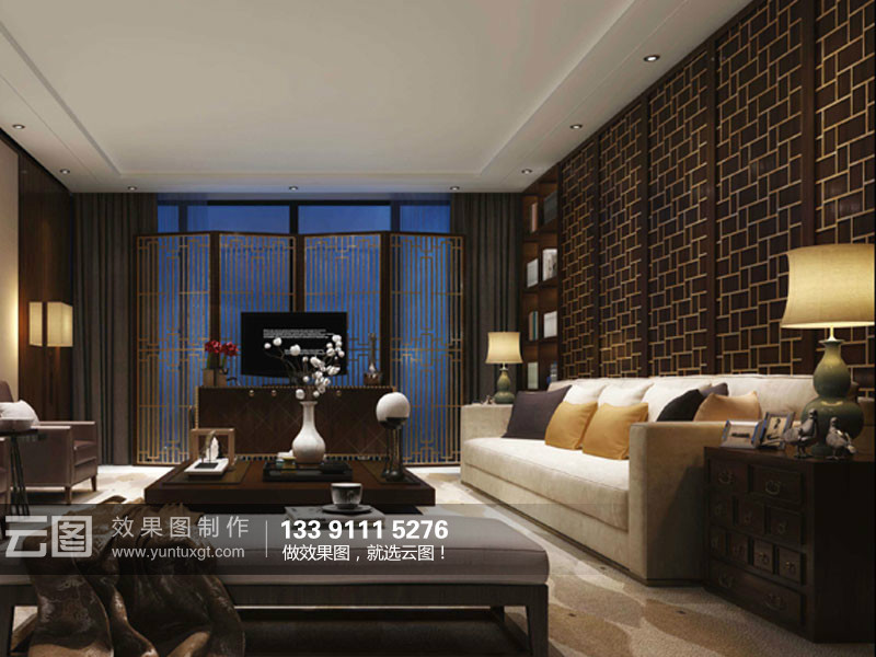 新中式 客厅 设计表现